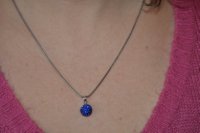 Collier Shamballa bleu 10 mm
