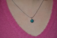 Collier Shamballa bleu clair 12 mm