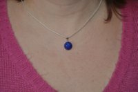 Collier Shamballa bleu 12 mm