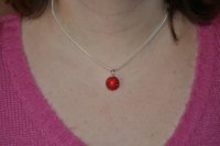 Collier Shamballa rouge 14 mm