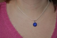 Collier Shamballa bleu 14 mm