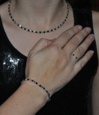 Parure Strass 1rg N&B