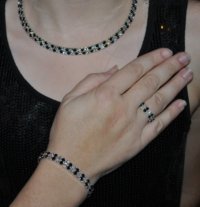 Parure Strass 2 rgs N&B