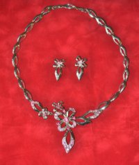 Parure Fleur strass
