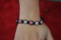 Shamballa 5 boules rose et clair