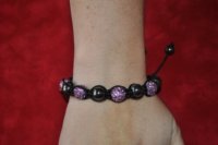 Shamballa 5 boules mauves