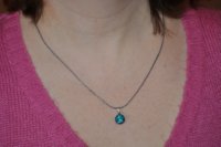 Collier Shamballa turquoise 10 mm